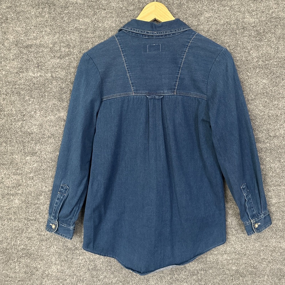Urban Renewal Vintage Shirt Womens‎ S /XS  Blue Prairie Casual Boho Denim Top - Picture 2 of 14